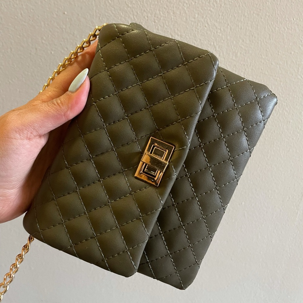 Army green crossbody purse
